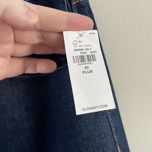 Old Navy Boys 20 Plus Blue Dark Wash Straight Built-In Tough 5 Pocket Jeans NWT - Picture 5 of 9